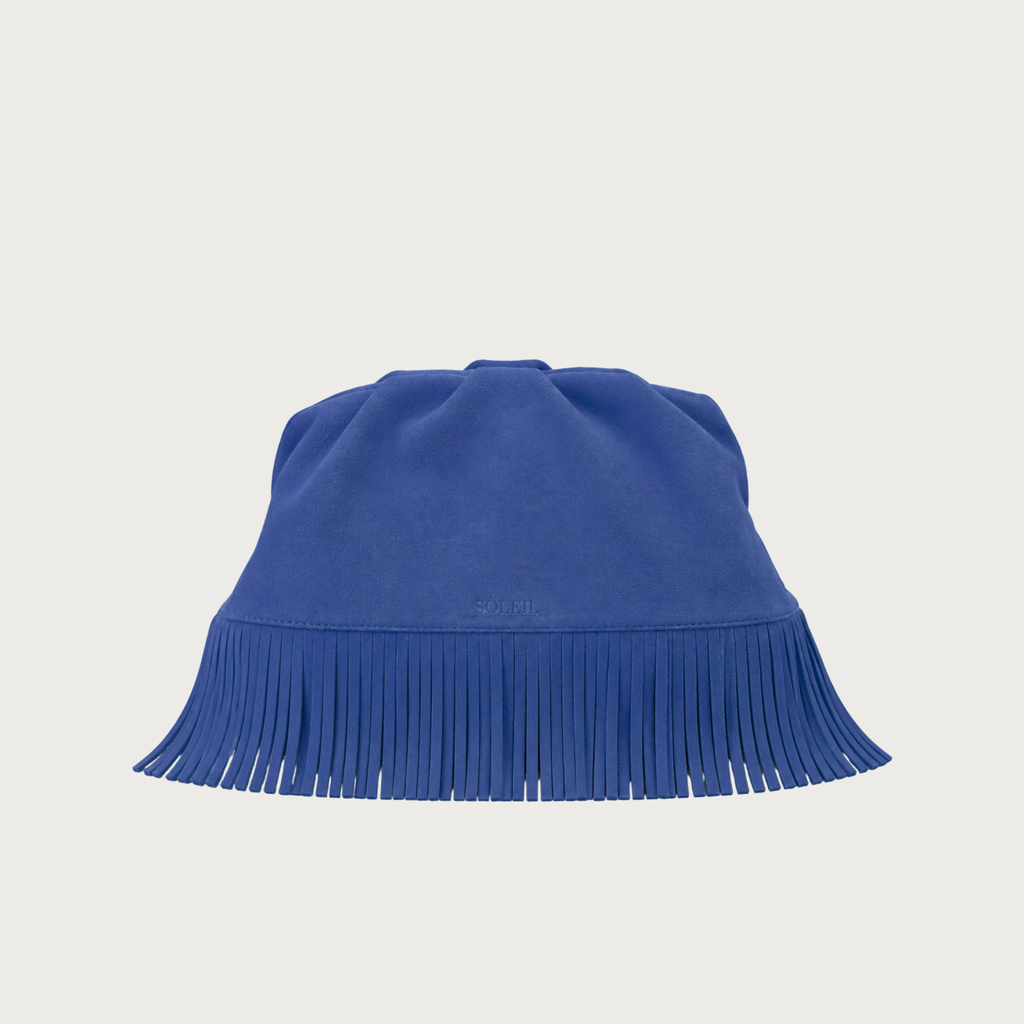 The Plume Clutch in Cobalt Blue Suede