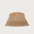 The Plume Clutch in Sand Suede