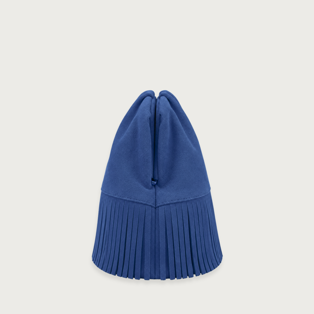 The Plume Clutch in Cobalt Blue Suede